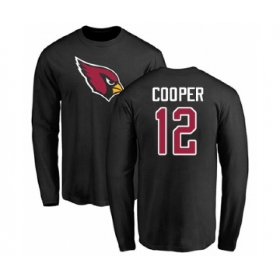 NFL Nike Arizona Cardinals #12 Pharoh Cooper Black Name & Number Logo Long Sleeve T-Shirt - Jersey
