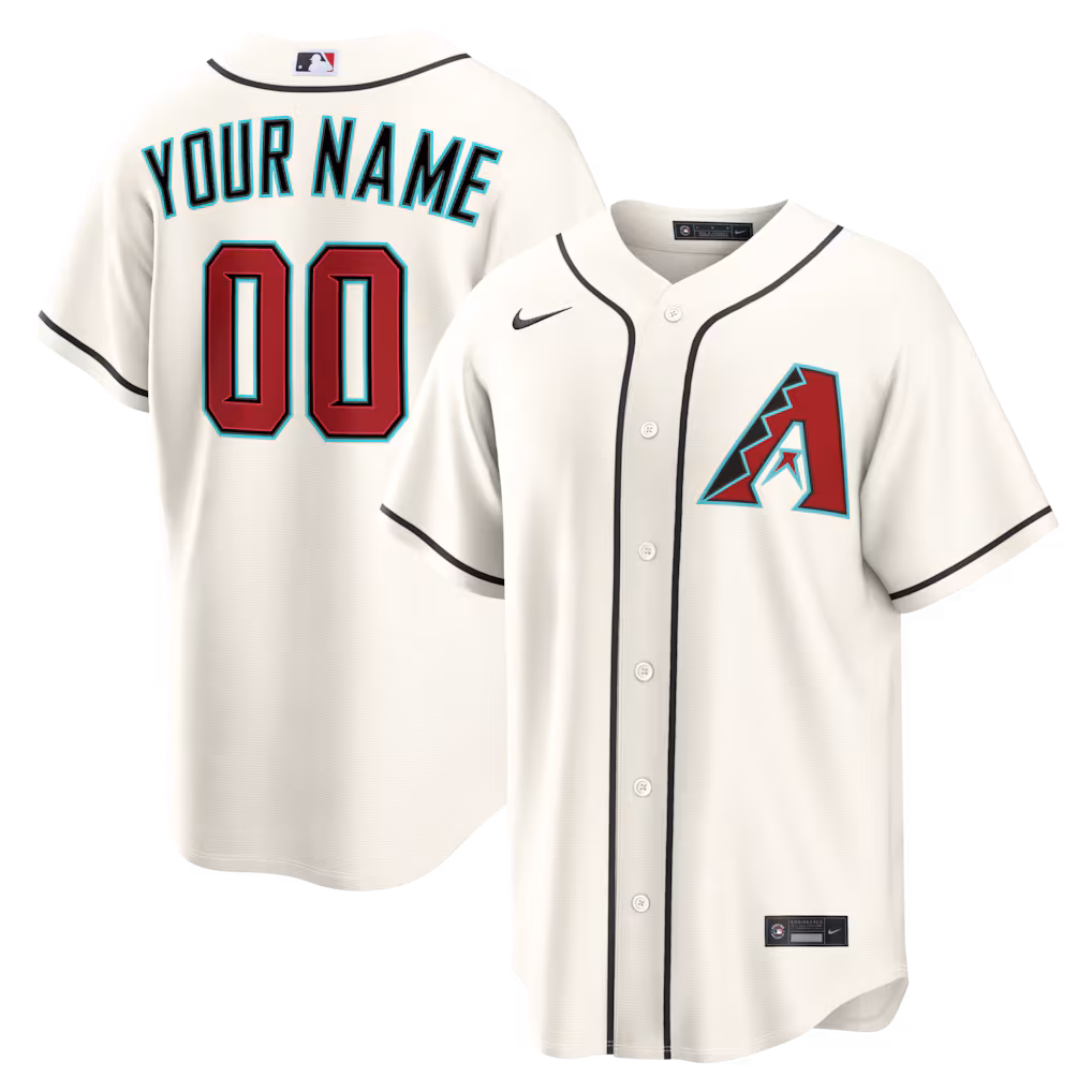 Men's Arizona Diamondbacks Nike Cream Home Replica Custom Jersey - Jersey