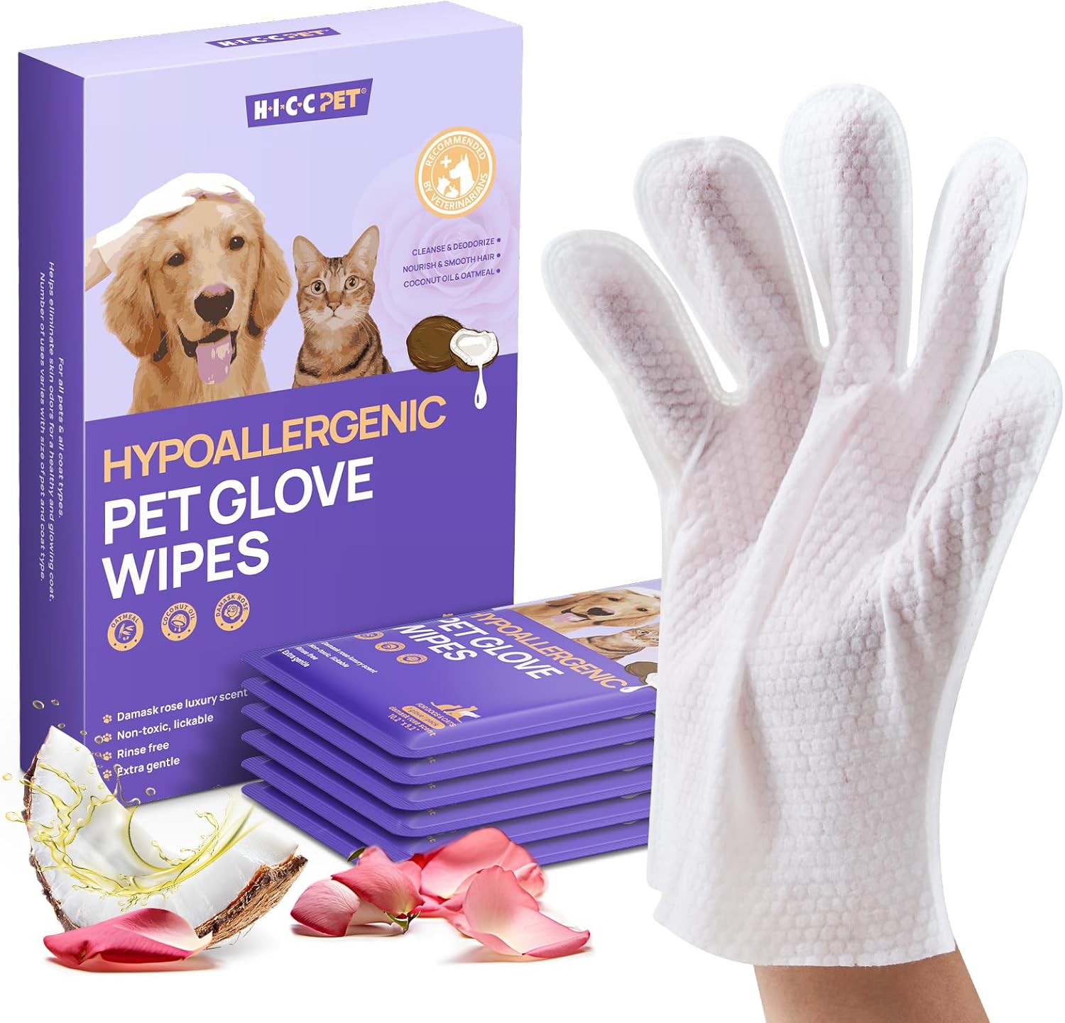 HICC Pet Grooming Glove Wipes