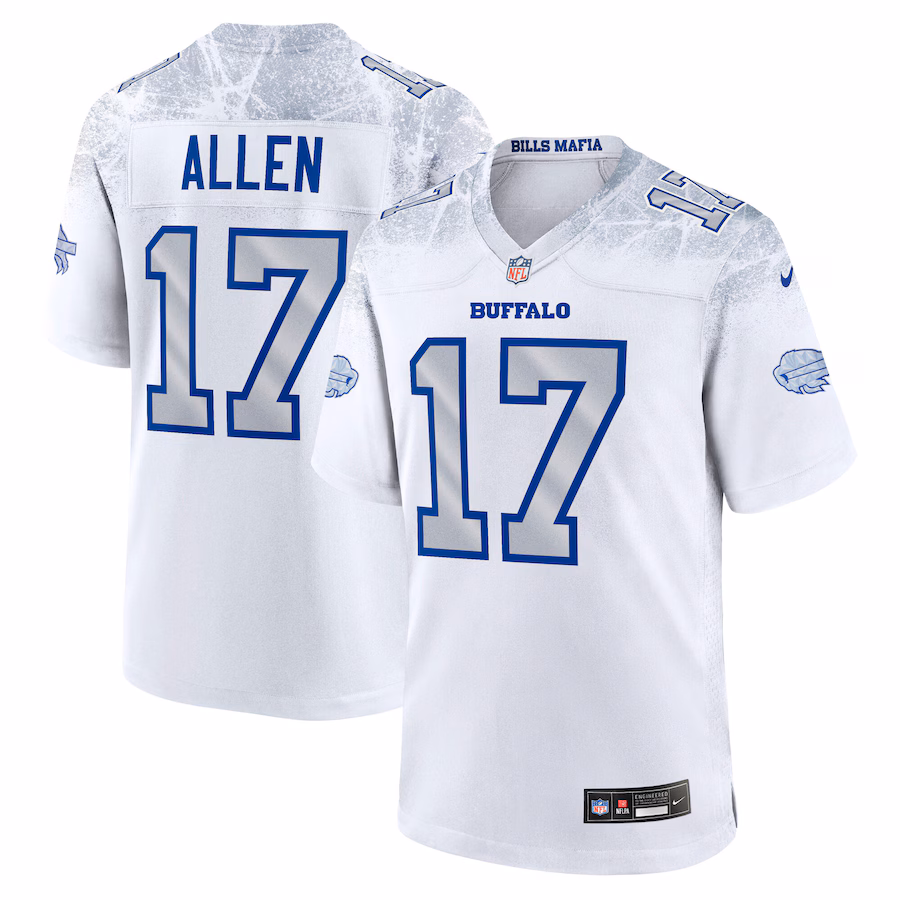 Men's Buffalo Bills Josh Allen Nike White 2025 Rivalries Collection Game Jersey - Jersey