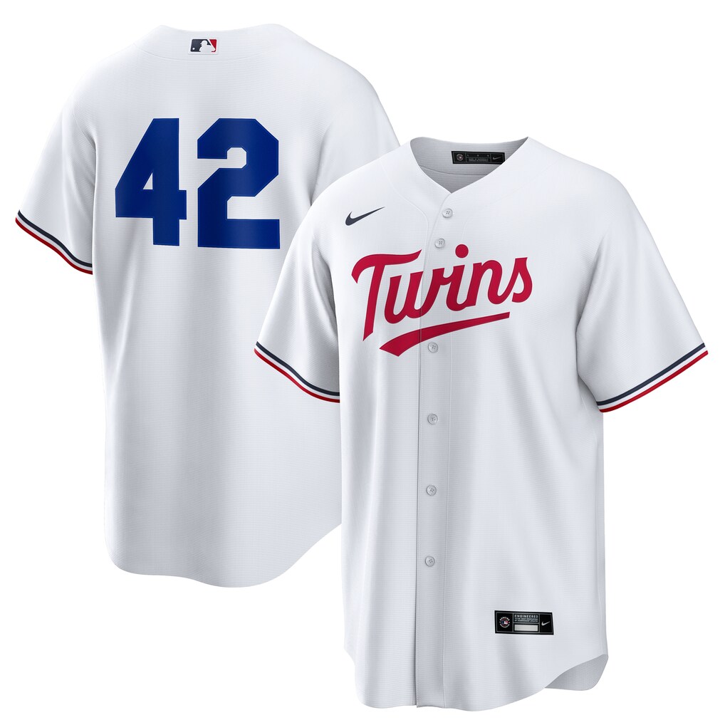 Men's Minnesota Twins Nike White Home  2025 Jackie Robinson Day Replica Jersey - Jersey