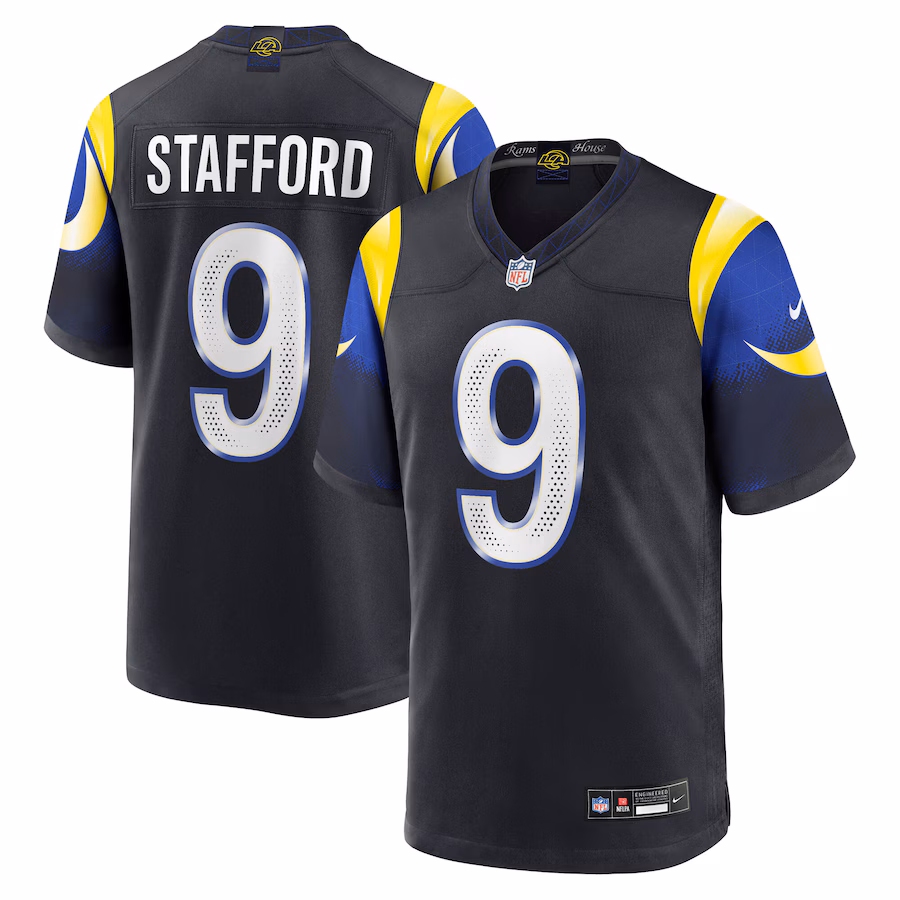 Men's Los Angeles Rams Matthew Stafford Nike Midnight Blue 2025 Rivalries Collection Game Jersey - Jersey
