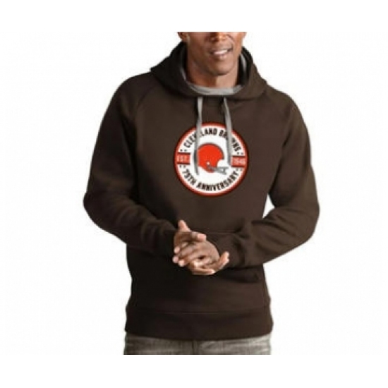 Men's Cleveland Browns 1946 75th Anniversary Brown Pullover Football Hoodie - Jersey