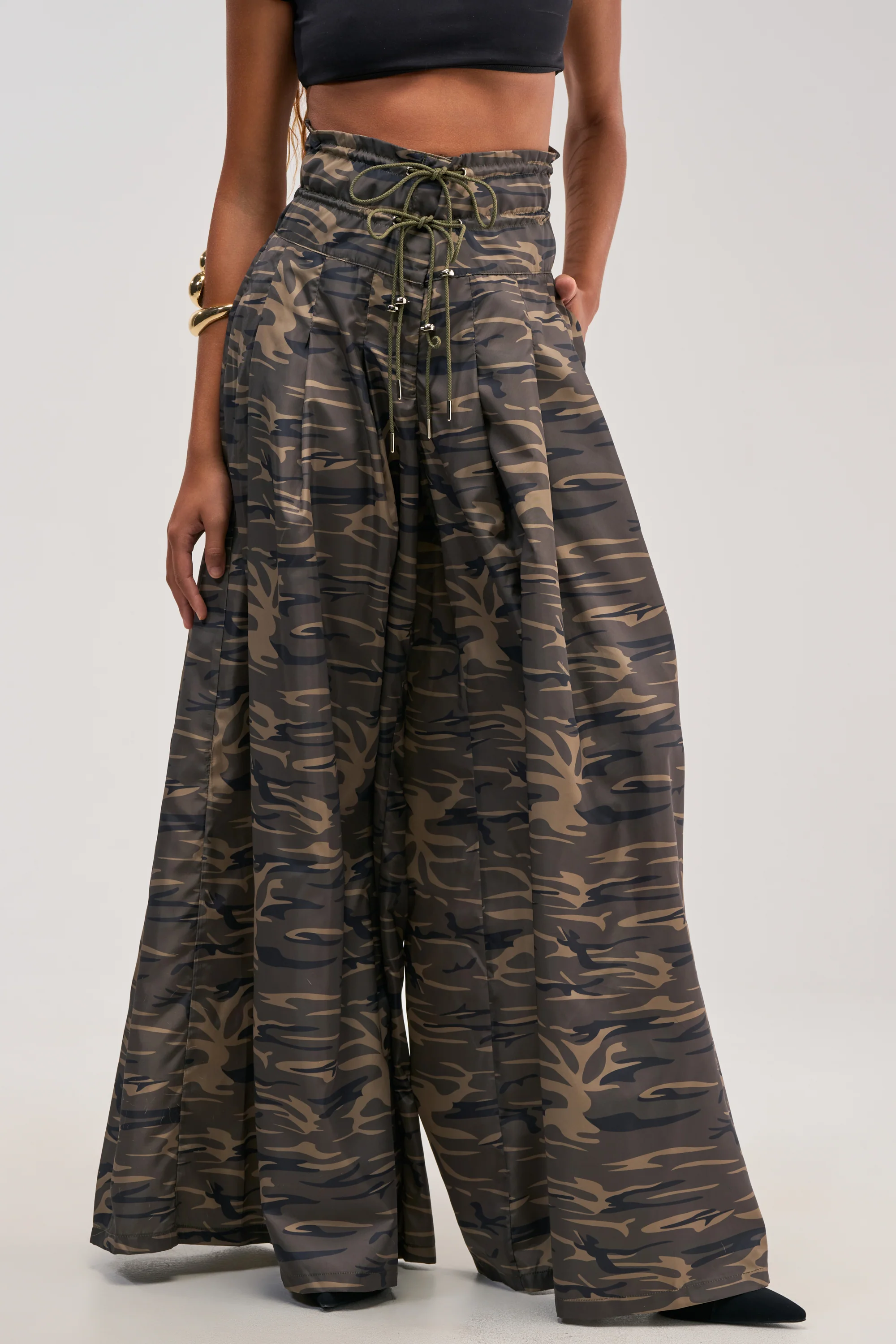 DANCE THE NIGHT AWAY CAMO PALAZZO PANT - Akira Wear