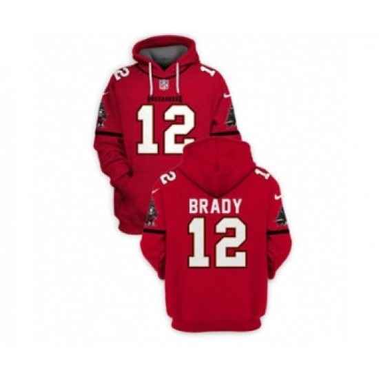 Men's Tampa Bay Buccaneers #12 Tom Brady 2021 Red Pullover Football Hoodie - Jersey