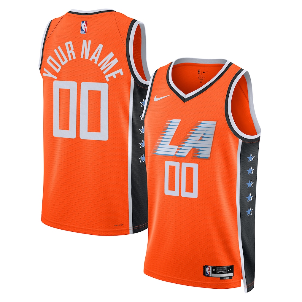 Unisex LA Clippers Nike Orange 2025/26 City Edition Swingman Custom Jersey - Jersey