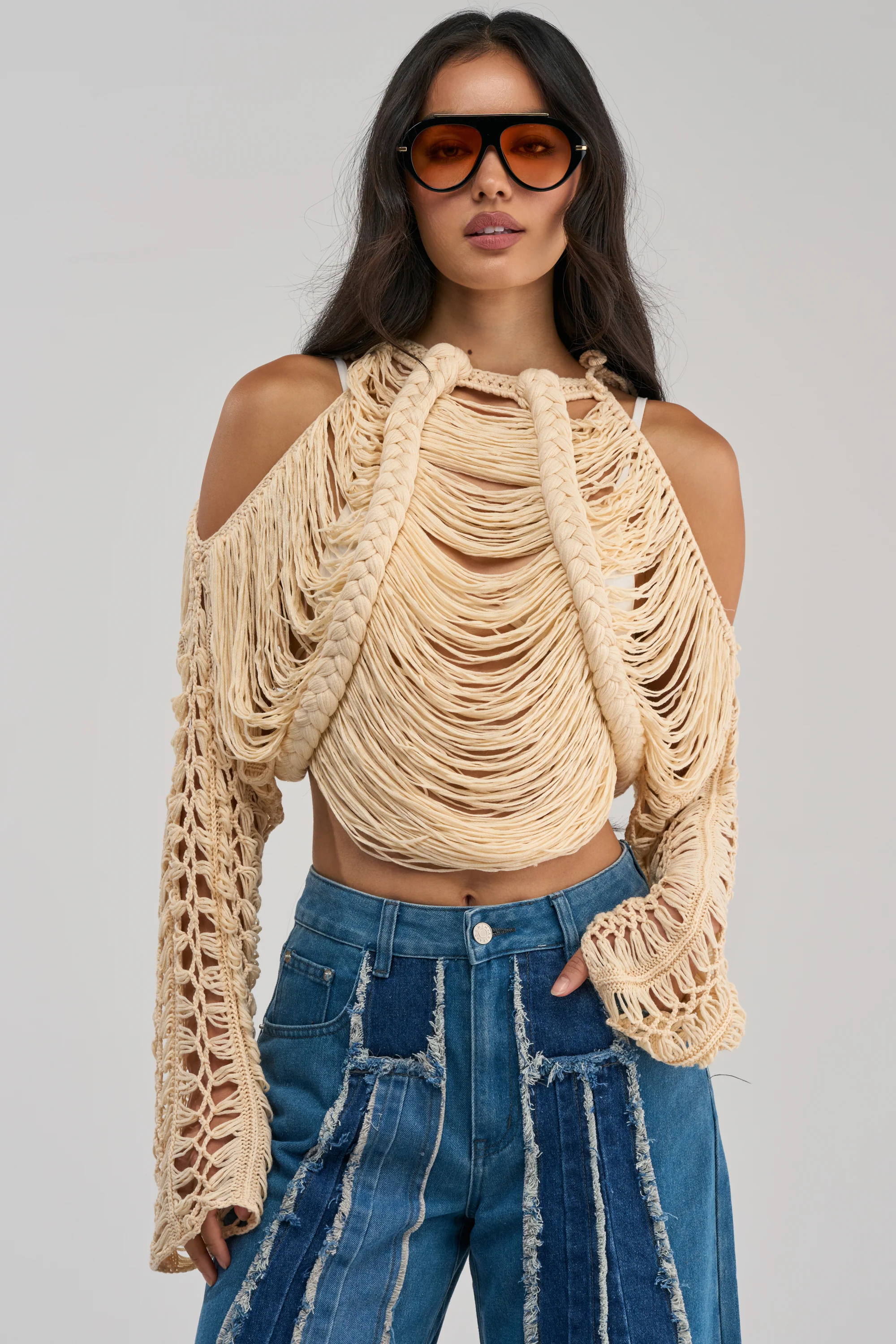 CATCHING FEELING FRINGE SWEATER - Akira Wear