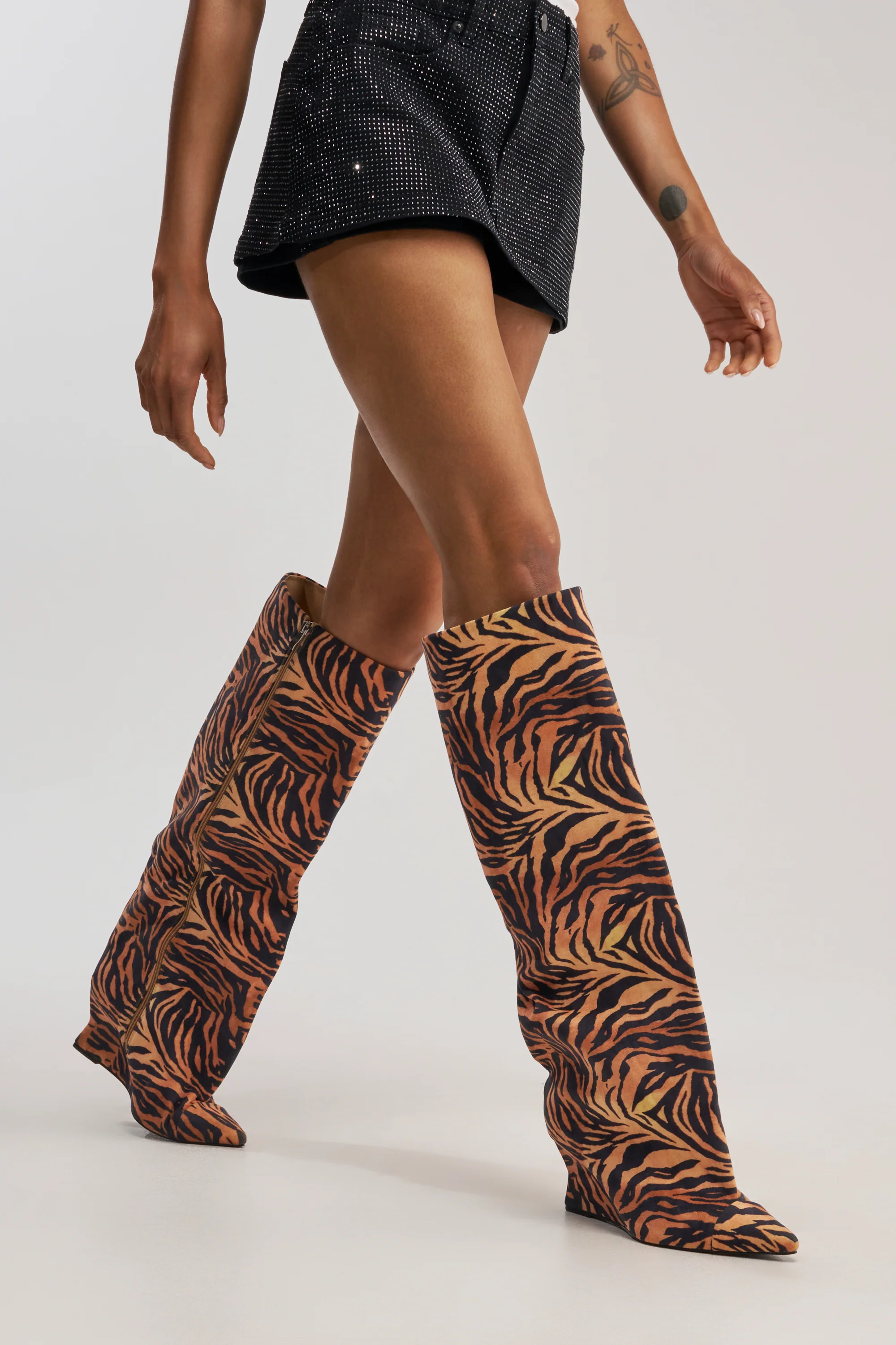 AZALEA WANG KENYA TIGER WEDGE BOOT - Akira Wear