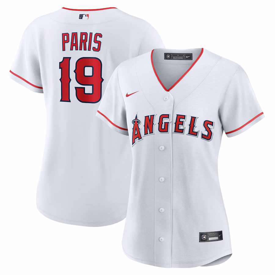 Women's Los Angeles Angels Kyren Paris Nike White Home Replica 1.0 Player Jersey - Jersey