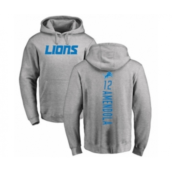 Football Detroit Lions #12 Danny Amendola Ash Backer Pullover Hoodie - Jersey