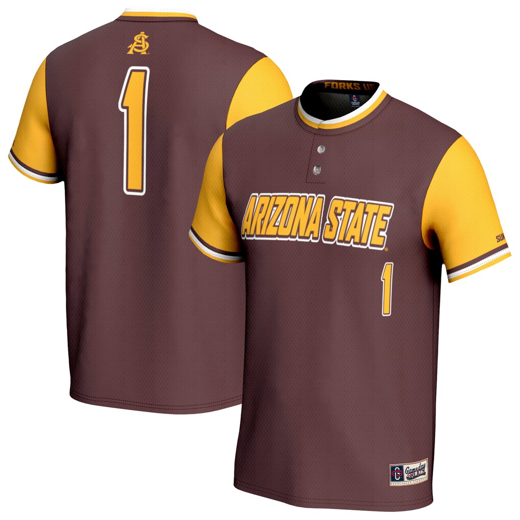 Youth GameDay Greats Maroon #1 Arizona State Sun Devils Lightweight Collegiate Softball Fashion Jersey - Jersey