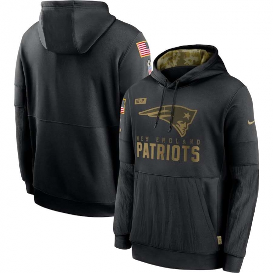 Men's NFL New England Patriots 2020 Salute To Service Black Pullover Hoodie - Jersey