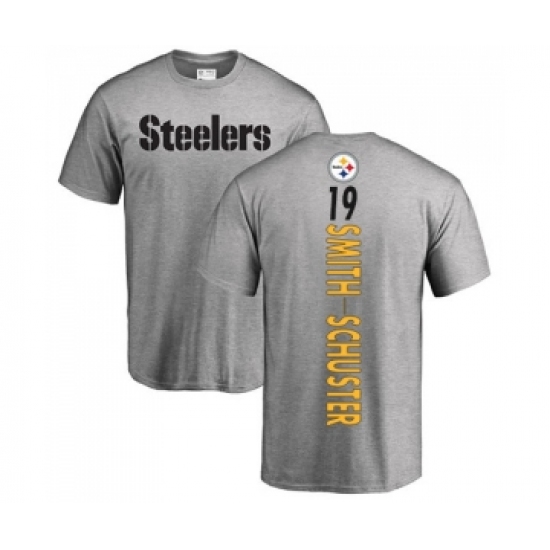 Football Pittsburgh Steelers #19 JuJu Smith-Schuster Ash Backer T-Shirt - Jersey