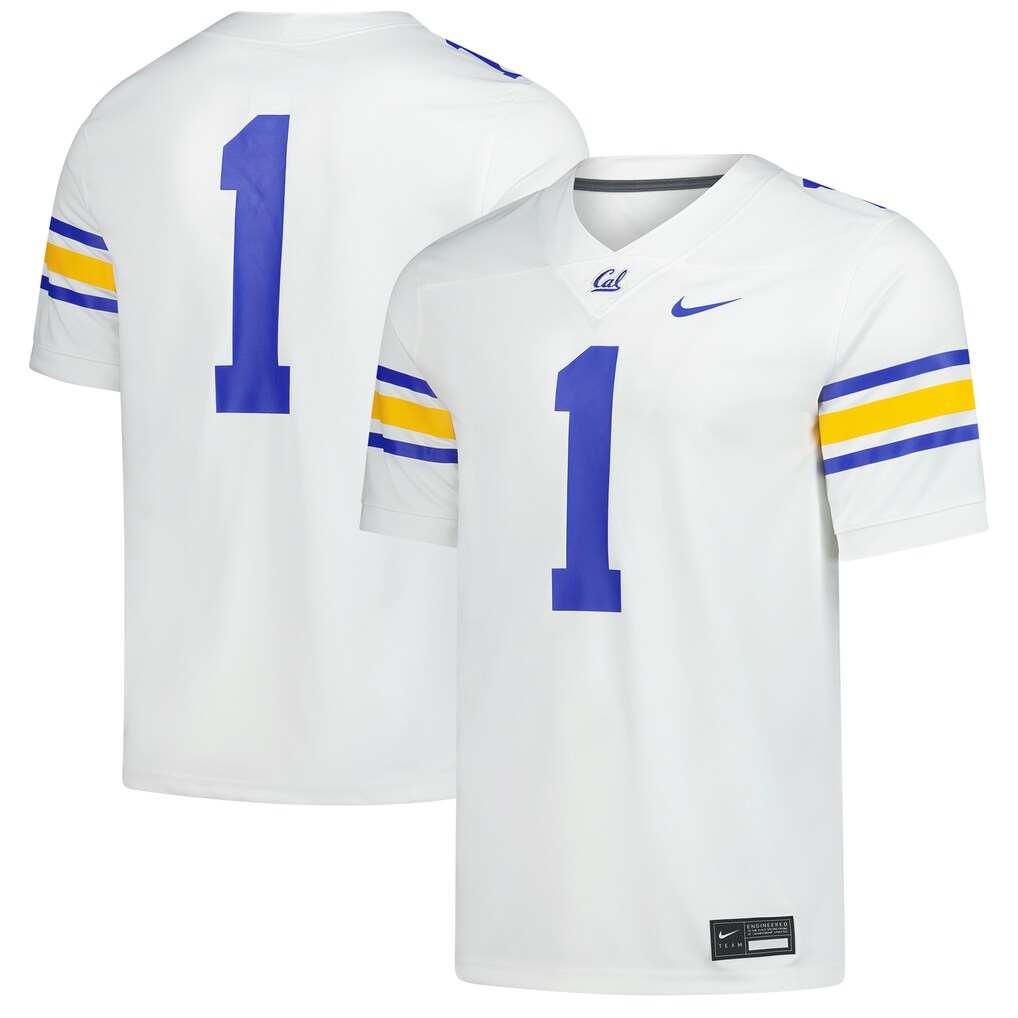 Men's Nike #1 White Cal Bears Alternate Game Football Jersey - Jersey