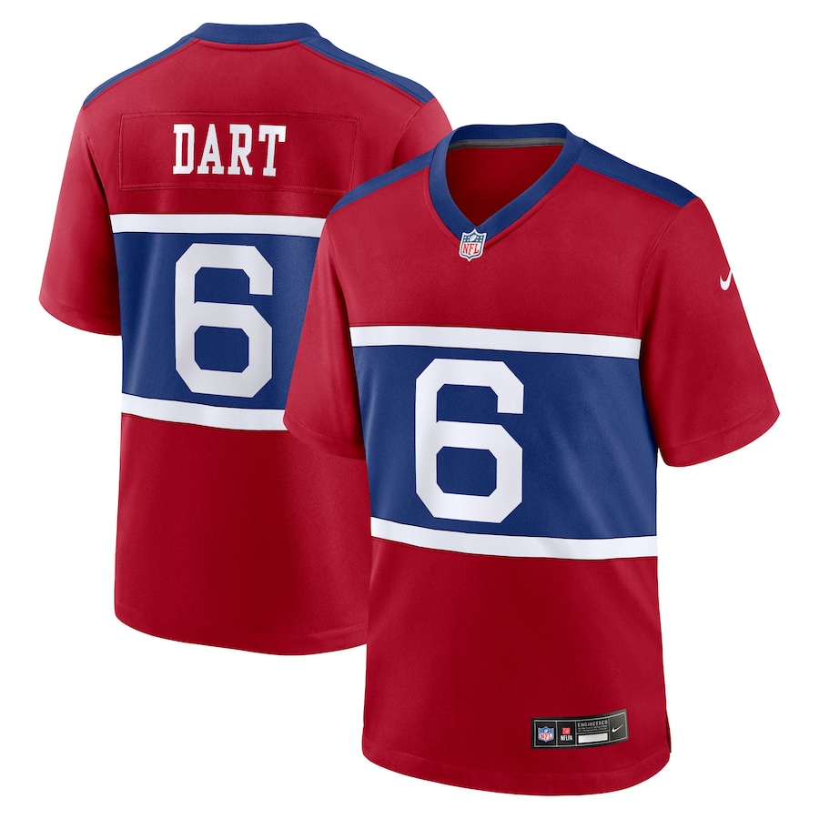Men's New York Giants Jaxson Dart Nike Red Alternate Century Red Game Jersey - Jersey