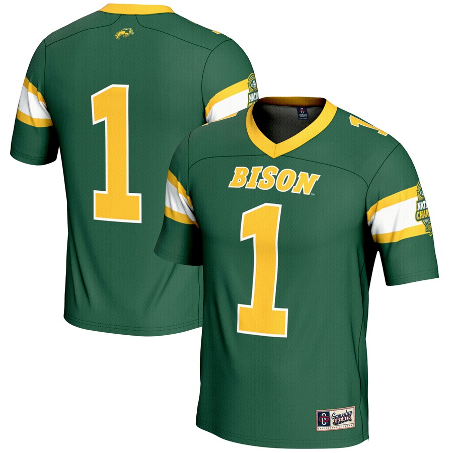 Unisex GameDay Greats #1 Green NDSU Bison 2024 NCAA FCS Football National Champions Lightweight Fashion Jersey - Jersey