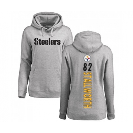Football Women's Pittsburgh Steelers #82 John Stallworth Ash Backer Pullover Hoodie - Jersey