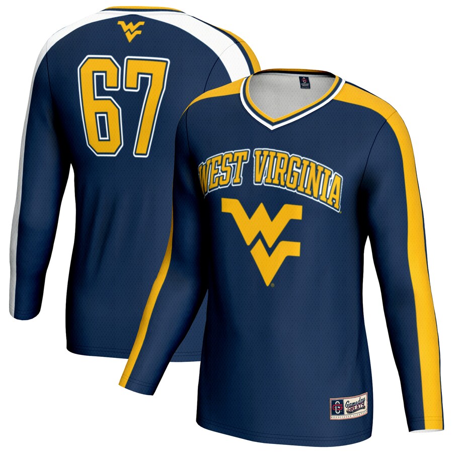 Youth GameDay Greats Navy West Virginia Mountaineers #67 Lightweight Volleyball Fashion Jersey - Jersey