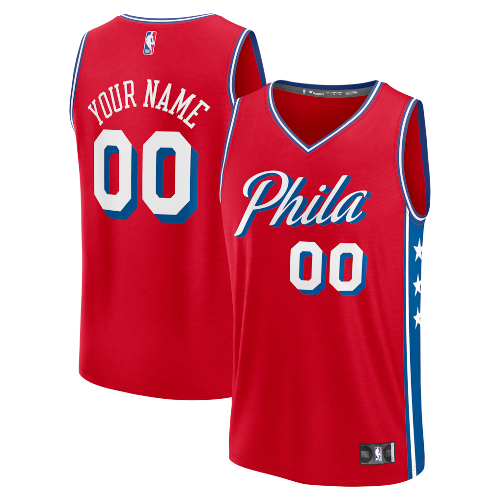 Men's Philadelphia 76ers Fanatics Red Fast Break Custom Jersey - Icon Edition - Jersey