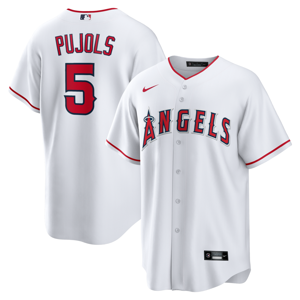 Men's Los Angeles Angels Albert Pujols Nike White Home Retired Player Replica Jersey - Jersey