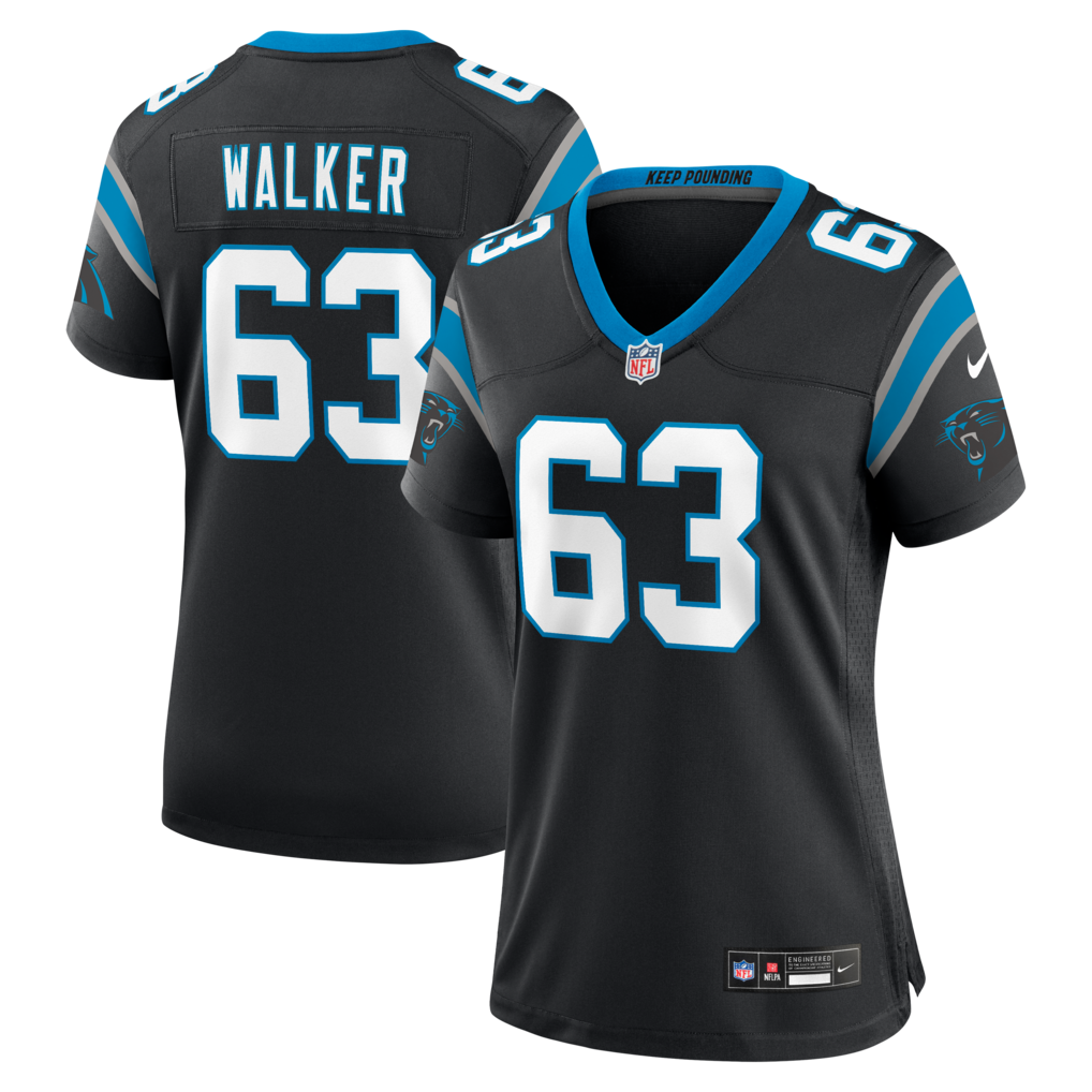 Women's Carolina Panthers Rasheed Walker Nike Black Team Game Jersey - Jersey