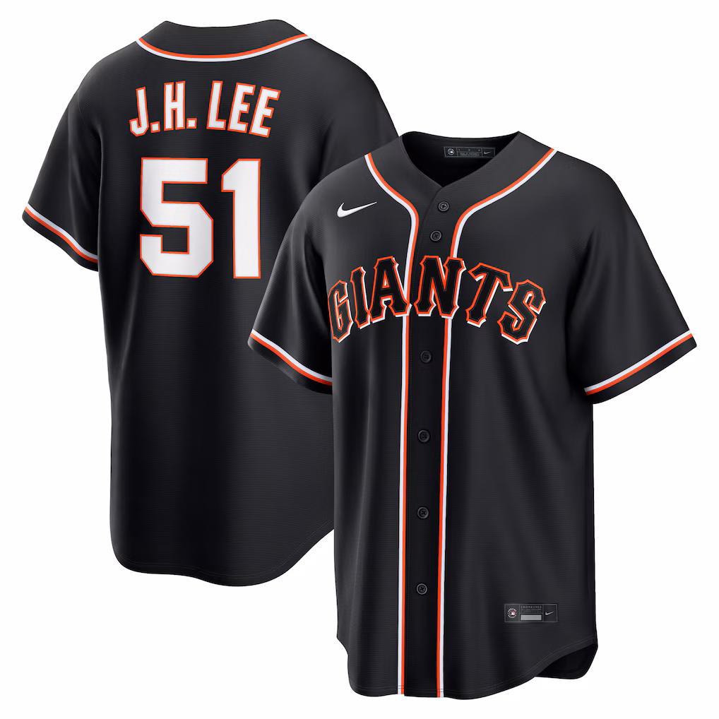 Men's San Francisco Giants Jung Hoo Lee Nike Fashion Replica Black Out Jersey - Jersey