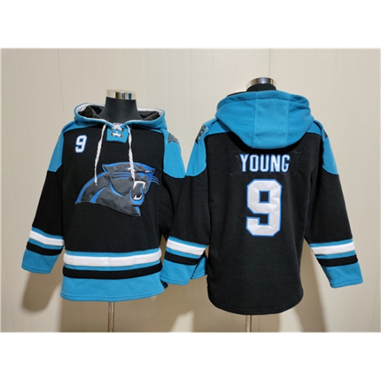 Men's Carolina Panthers #9 Bryce Young Black Ageless Must-Have Lace-Up Pullover Hoodie - Jersey
