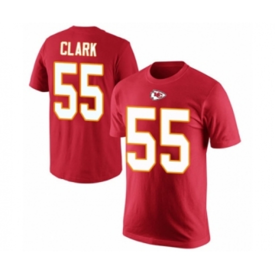 Football Men's Kansas City Chiefs #55 Frank Clark Red Rush Pride Name & Number T-Shirt - Jersey