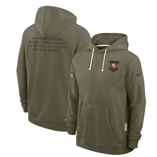 Men's San Francisco 49ers Olive 2025 Salute to Service Pullover Hoodie - Jersey