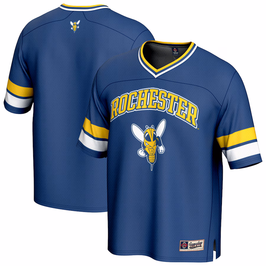 Men's GameDay Greats Blue Rochester Yellow Jackets Football Jersey - Jersey