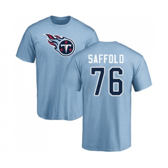 Football Tennessee Titans #76 Rodger Saffold Light Blue Name & Number Logo T-Shirt - Jersey