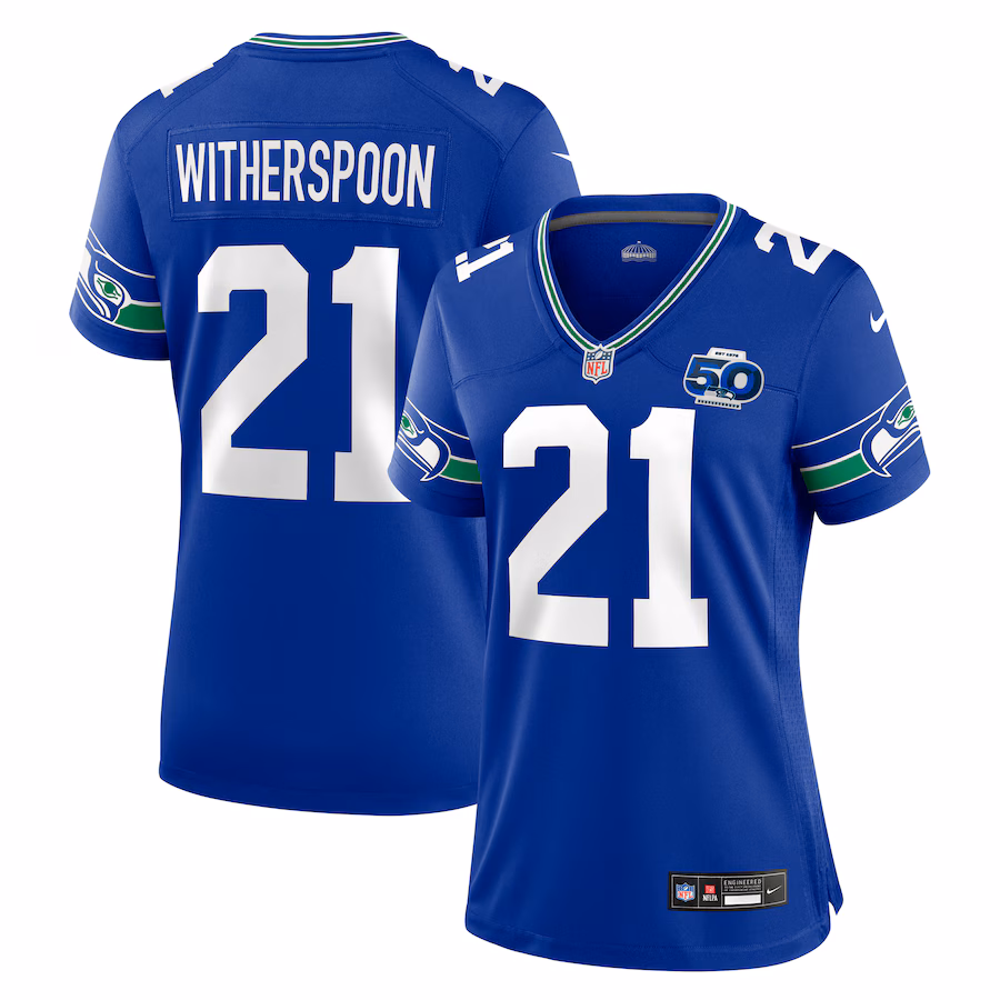 Women's Seattle Seahawks Devon Witherspoon Nike Royal Alternate 2 50th Season Game Jersey - Jersey
