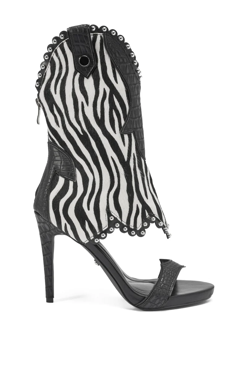AZALEA WANG TAHLIE ZEBRA MULTI WESTERN GLADIATOR SANDAL - Akira Wear
