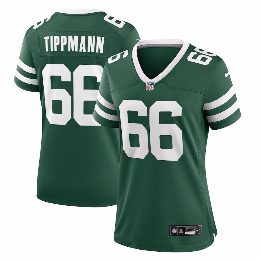 Women's New York Jets Joe Tippmann Nike Legacy Green Game Jersey - Jersey