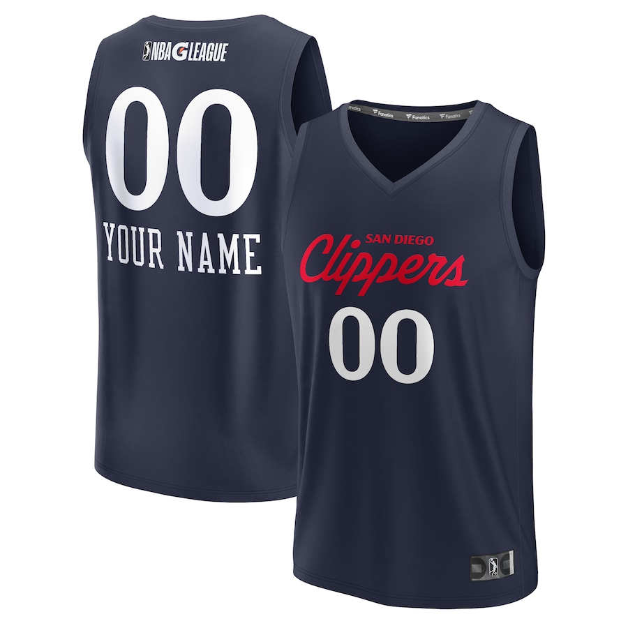 Youth San Diego Clippers Fanatics Navy Fast Break Replica Custom Jersey - Jersey