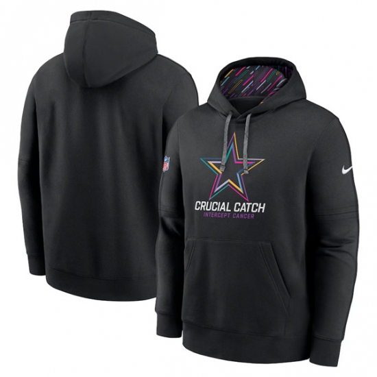 Men's Dallas Cowboys Black 2024 Crucial Catch Club Pullover Hoodie - Jersey
