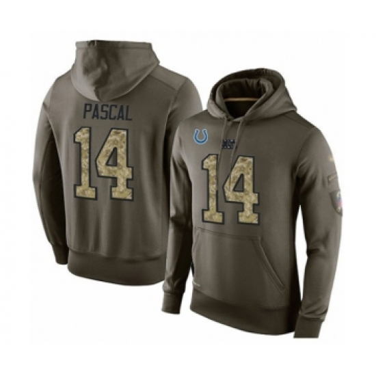 Football Indianapolis Colts #64 Mark Glowinski Green Salute To Service Men's Pullover Hoodie - Jersey