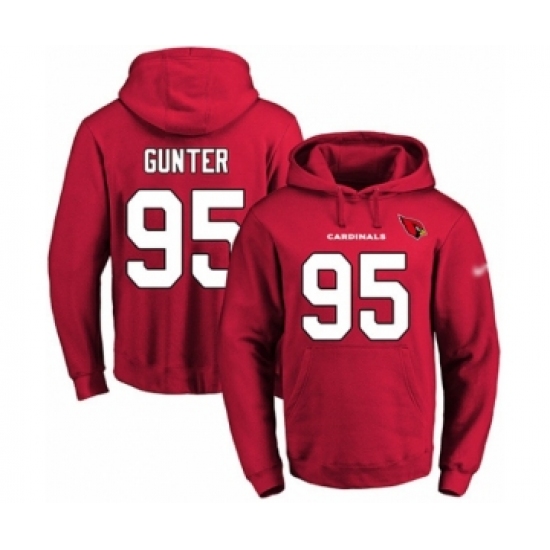 Football Men's Arizona Cardinals #95 Rodney Gunter Red Name & Number Pullover Hoodie - Jersey