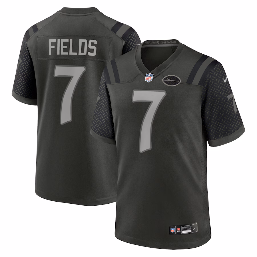 Men's New York Jets Justin Fields Nike Gotham Green 2025 Rivalries Collection Game Jersey - Jersey