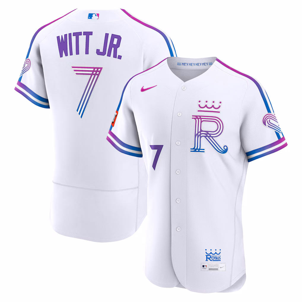 Men's Kansas City Royals Bobby Witt Jr. Nike White 2026 City Connect Authentic Sponsor Patch Jersey - Jersey