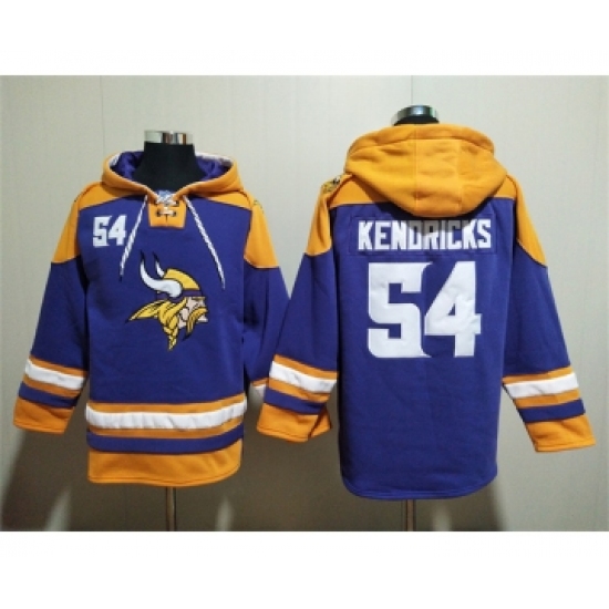 Men's Minnesota Vikings #54 Eric Kendricks Purple Yellow Ageless Must-Have Lace-Up Pullover Hoodie - Jersey
