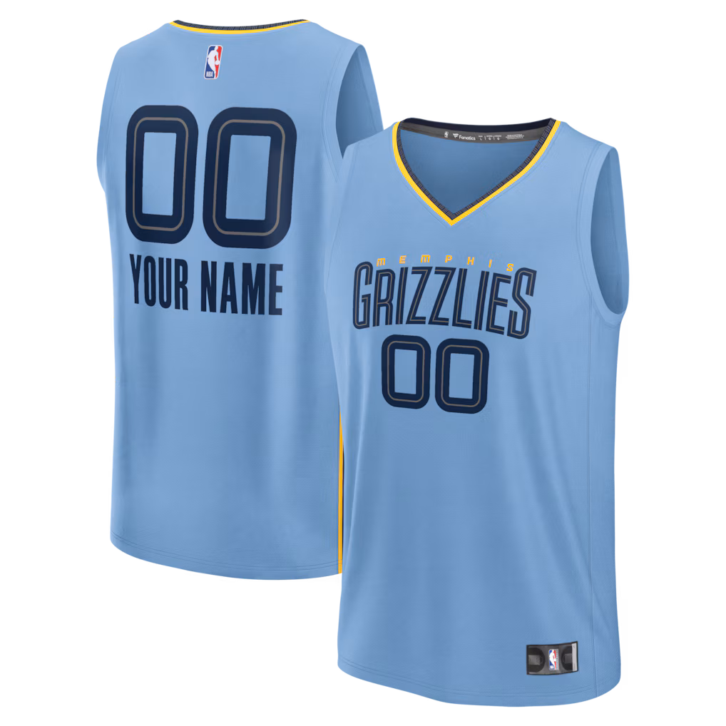 Youth Memphis Grizzlies Fanatics Light Blue Fastbreak Custom Jersey - Statement Edition - Jersey