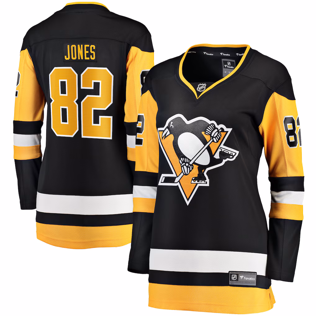 Women's Pittsburgh Penguins Caleb Jones Fanatics Black Home Breakaway Jersey - Jersey