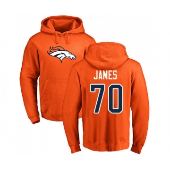 Football Denver Broncos #70 Ja'Wuan James Orange Name & Number Logo Pullover Hoodie - Jersey