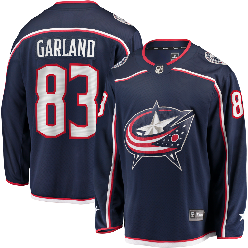 Men's Columbus Blue Jackets Conor Garland Fanatics Navy Home Breakaway Jersey - Jersey