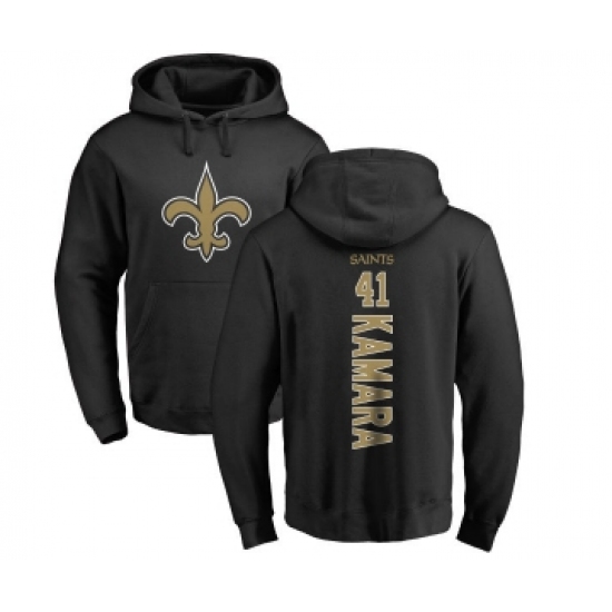 Football New Orleans Saints #41 Alvin Kamara Black Backer Pullover Hoodie - Jersey