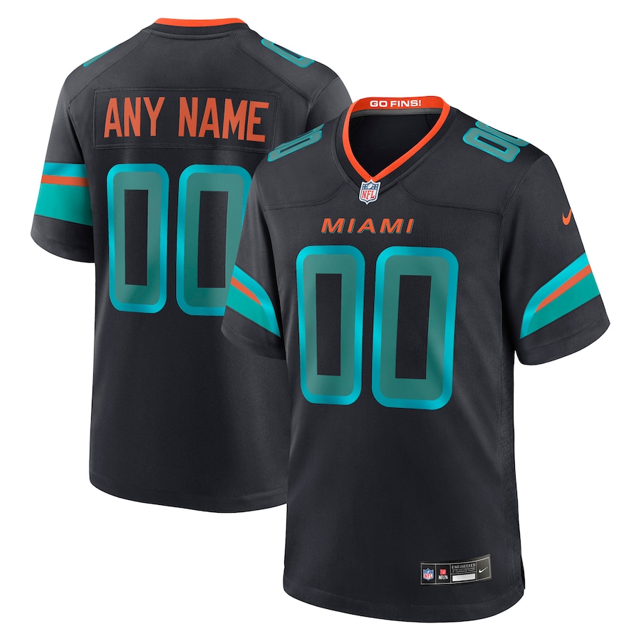 Men's Miami Dolphins Nike Navy 2025 Rivalries Collection Custom Game Jersey - Jersey