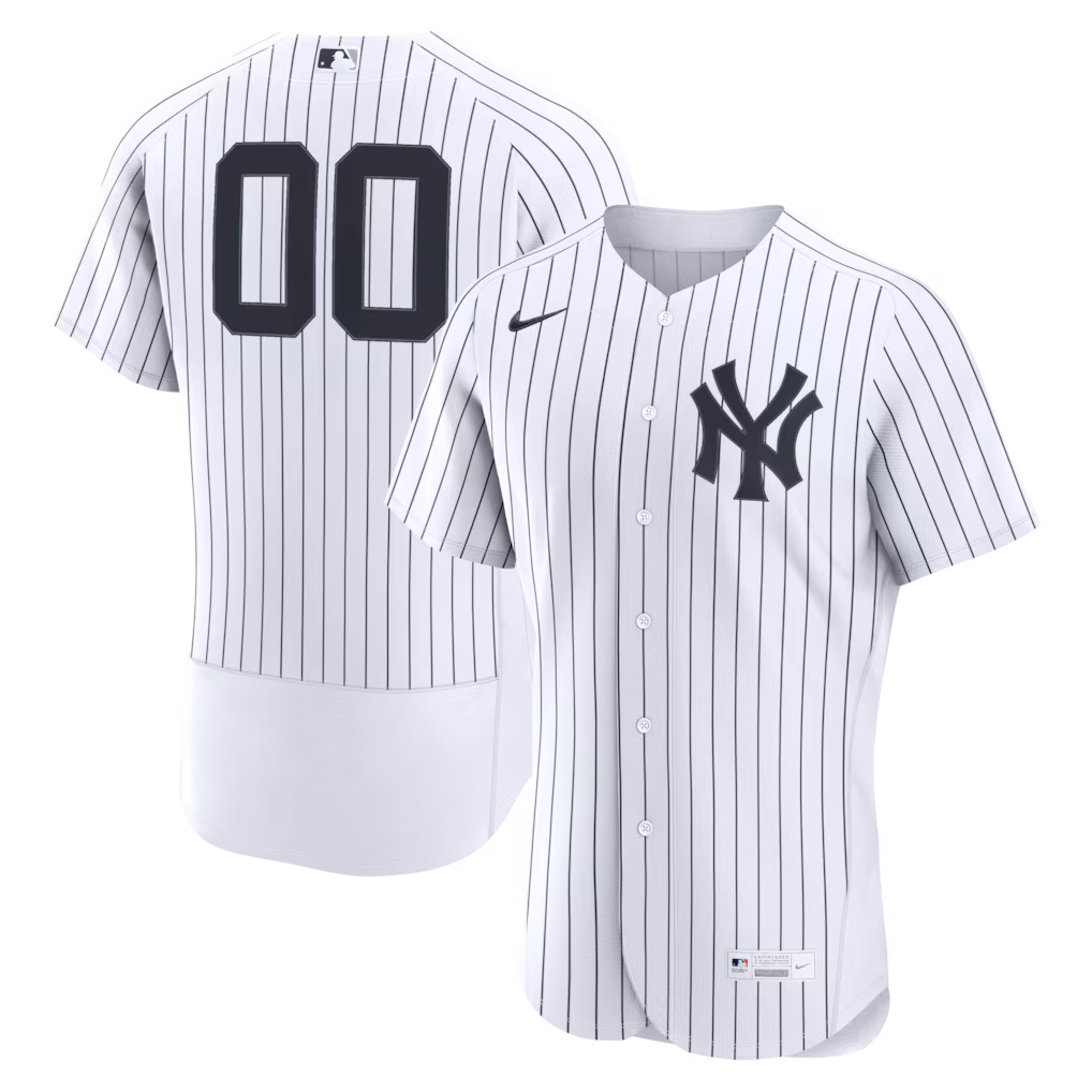 Men's New York Yankees Nike White Home Authentic Custom Jersey - Jersey