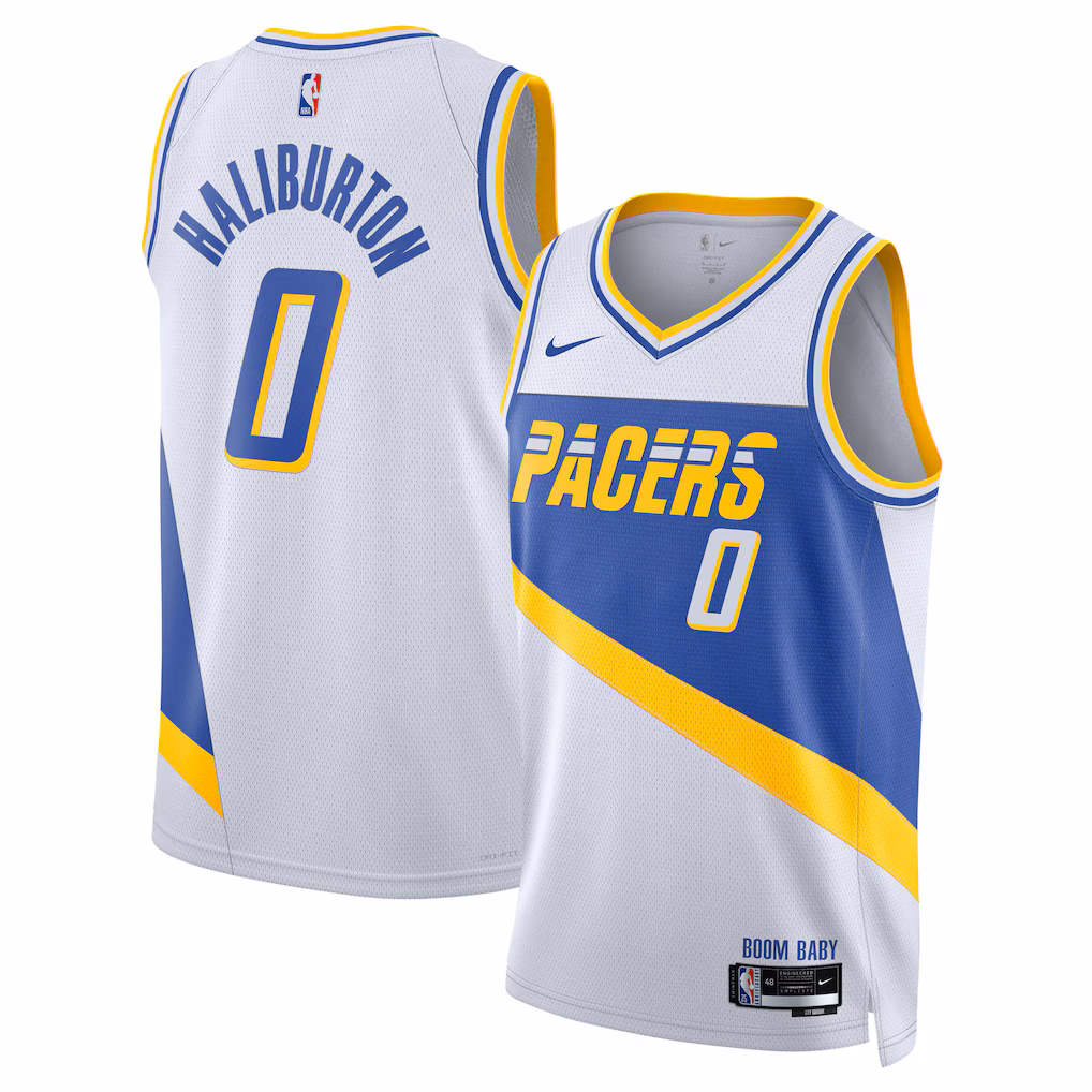 Unisex Indiana Pacers Tyrese Haliburton Nike White 2025/26 Swingman Jersey - City Edition - Jersey