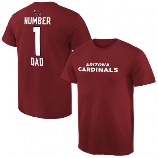 NFL Men Arizona Cardinals Pro Line Cardinal Number 1 Dad T-Shirt - Jersey